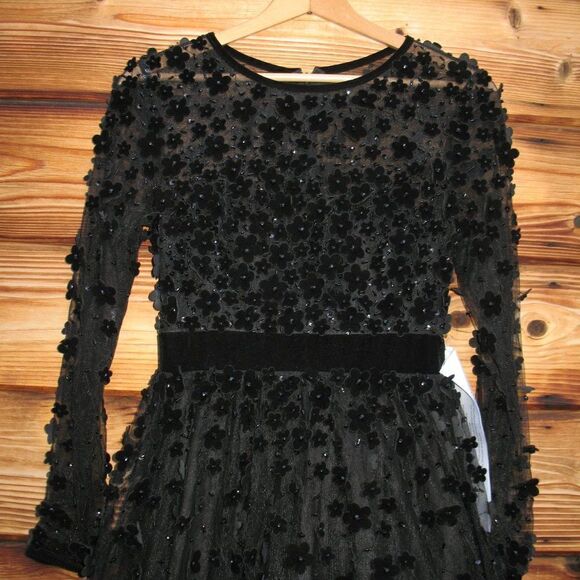 Mac Duggal Embellished Illusion Fit & Flare Dress 67007 Black - Picture 9 of 16